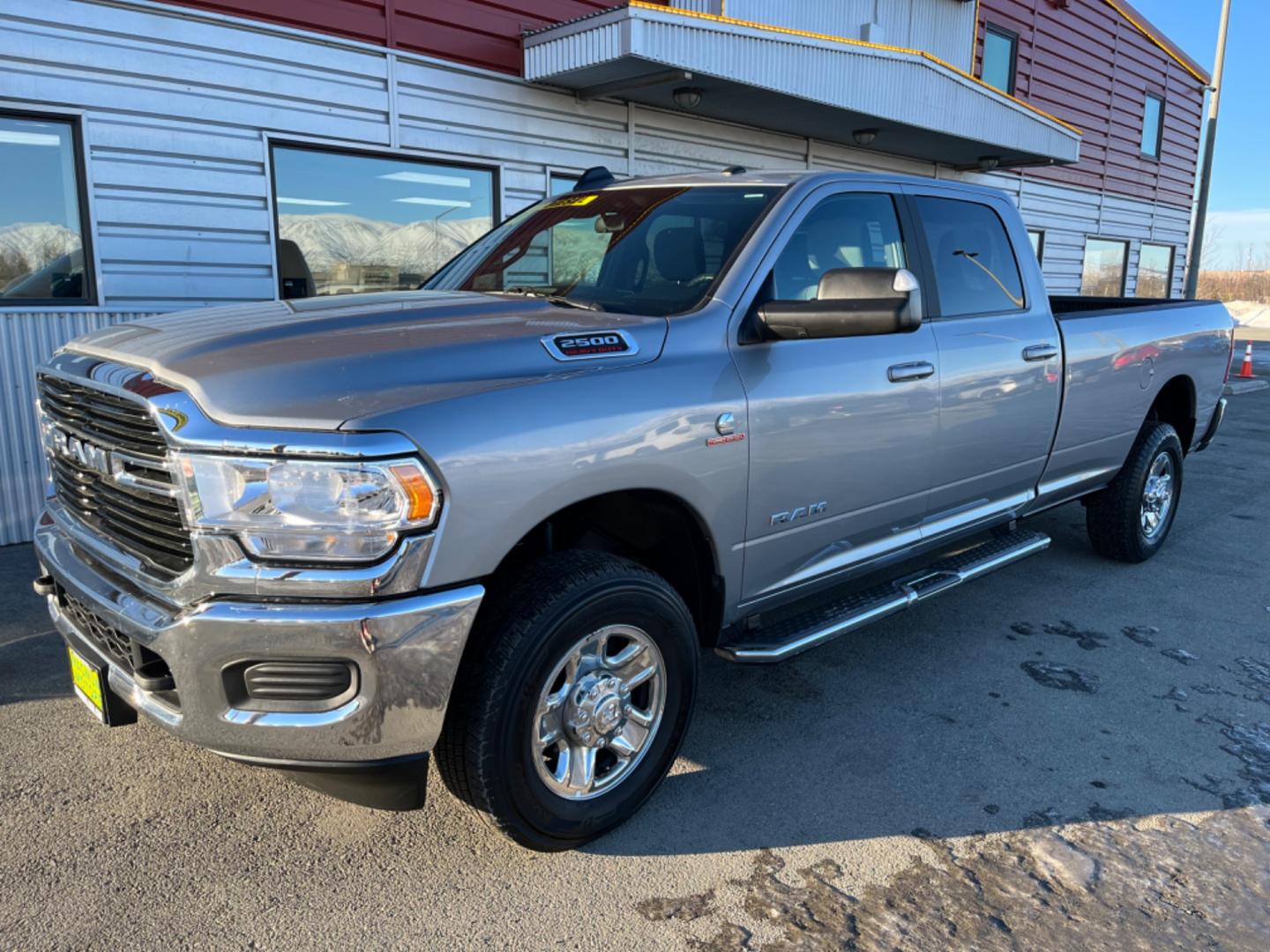 2021 Silver /Black RAM 2500 Tradesman Crew Cab LWB 4WD (3C6UR5JL3MG) with an 6.7L L6 OHV 24V TURBO DIESEL engine, 6A transmission, located at 1960 Industrial Drive, Wasilla, 99654, (907) 274-2277, 61.573475, -149.400146 - Photo#1